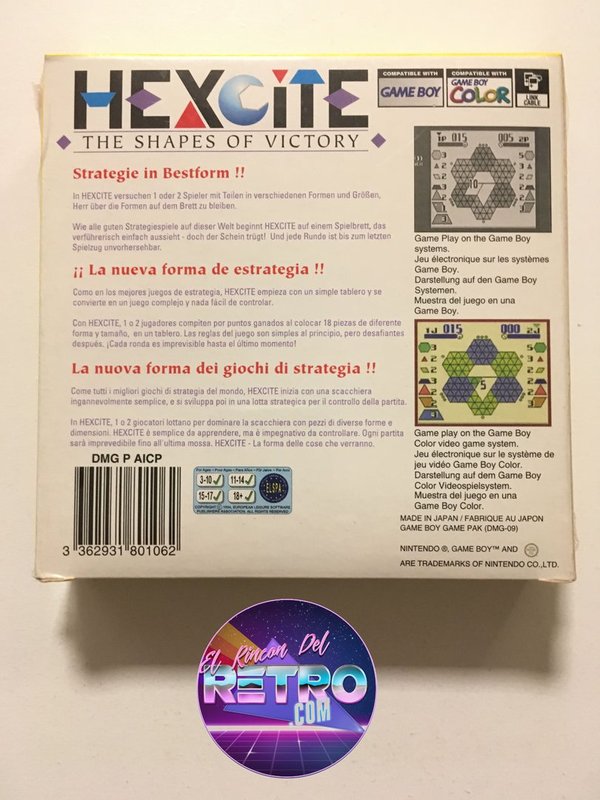 HEXCITE THE SHAPES OF VICTORY NUEVO GAMEBOY COLOR